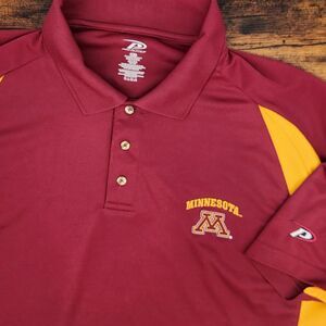 Men's Polo Shirt Red Maroon‎ Gold NCCA Minnesota State Golden Gophers Size XL